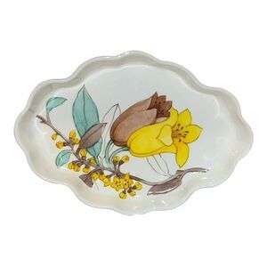 Mikasa Cinderella Lily Flower Bone China Trinket Dish FujiKaki Narumi Japan